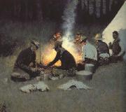 Frederic Remington The Hunter's Supper (mk43) oil